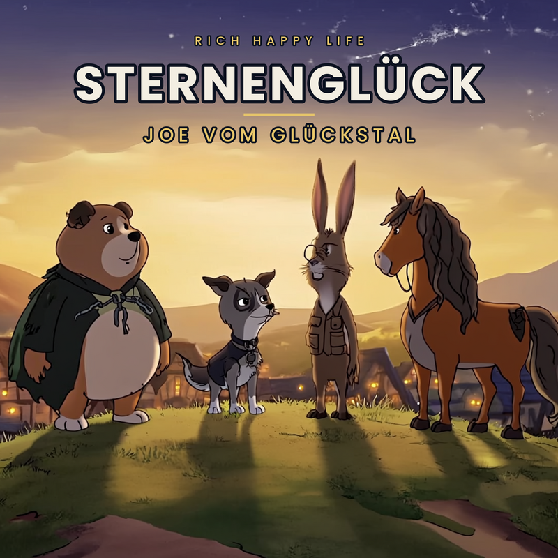 Song-Cover Sternenglück: Joe, Luki, Simon und Manu auf dem Hügel