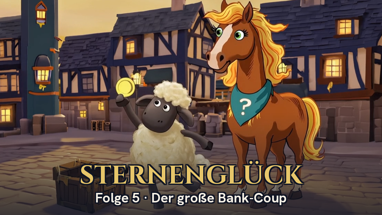 Folge 5: Marie und Manu mit einer Goldmünze auf dem Marktplatz